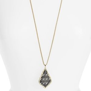Aiden necklace. Gunmetal filigree & gold hardware